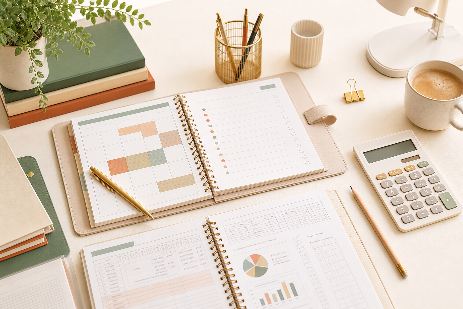 A structured learning desk setup for Teacher Kim lessons